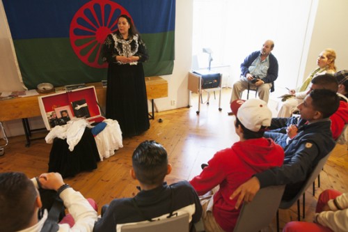 Roma kulturklass från Nytorpskolan i Stockholm kom på besök till museet.
